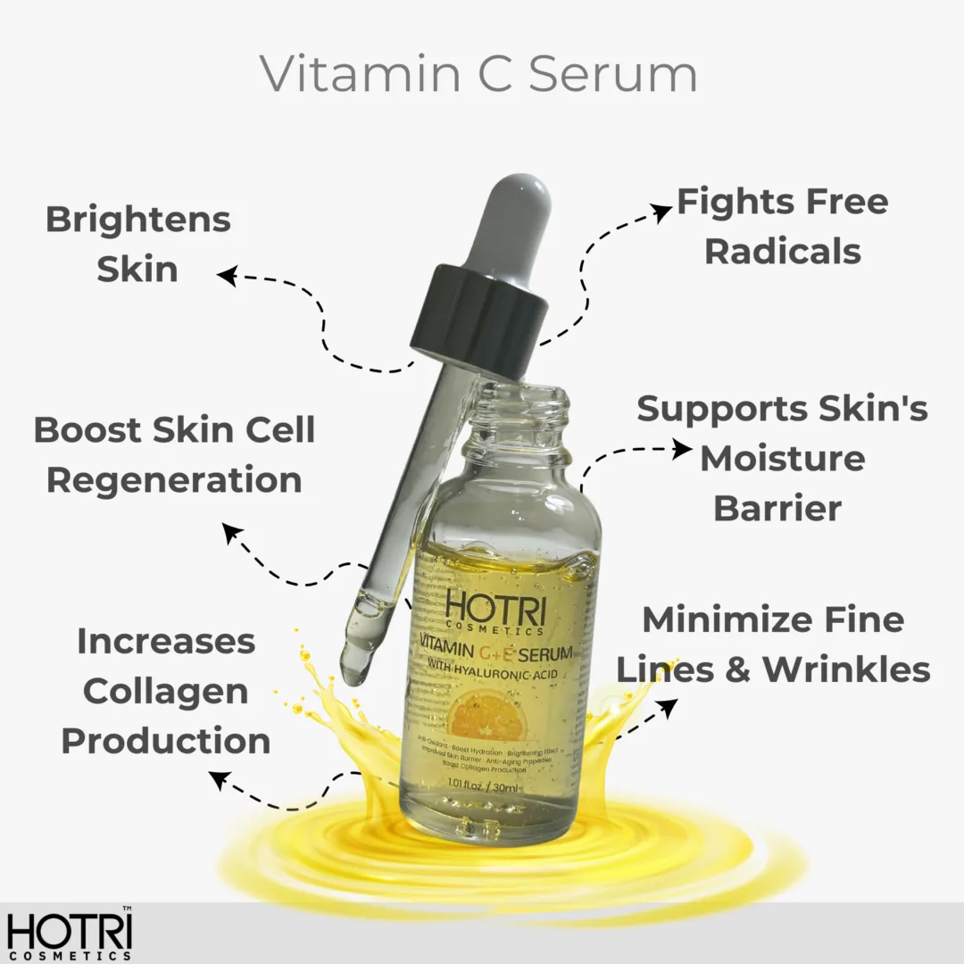 HOTRI COSMETICS Vitamin C+E Face Serum with Hyaluronic Acid & Rose oil - Image 4