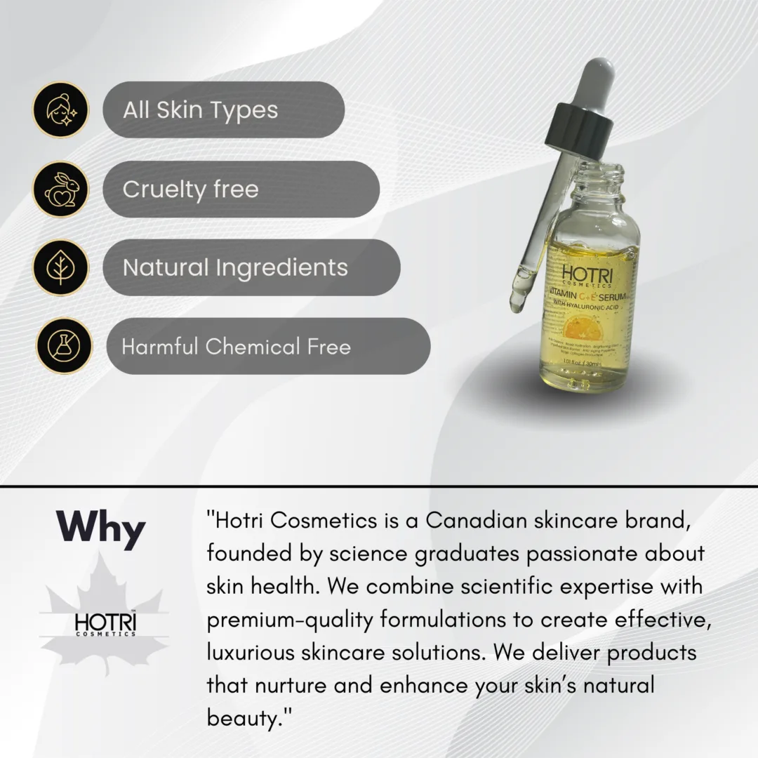 HOTRI COSMETICS Vitamin C+E Face Serum with Hyaluronic Acid & Rose oil - Image 6